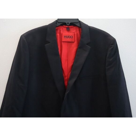 Hugo Boss Men's Sz 42R Black Notched Label Arti Slim Fit Flannel Jacket $445 - Picture 4 of 6